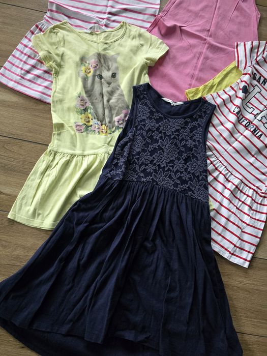 Sukienki letnie dziewczęce H&M, Lupilu rozmiar 110/116