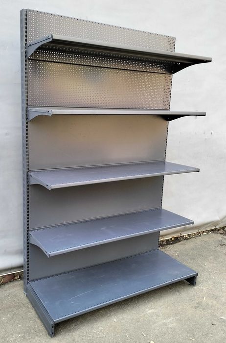 Торгові пристінні стелажі «Колумб» 210х133 см. RAL 7024 м, Б/у 12617