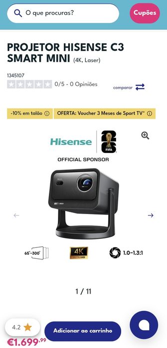 Hisense C3 projetor de 2026