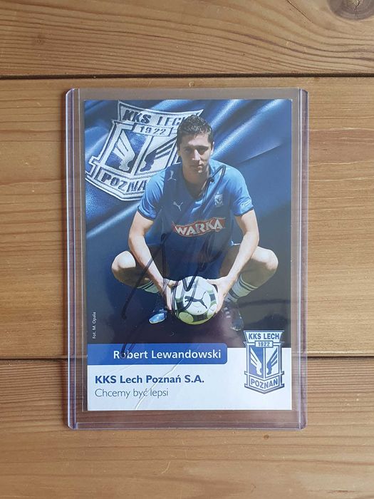 Robert Lewandowski karta z autografem Lech Poznań 2008