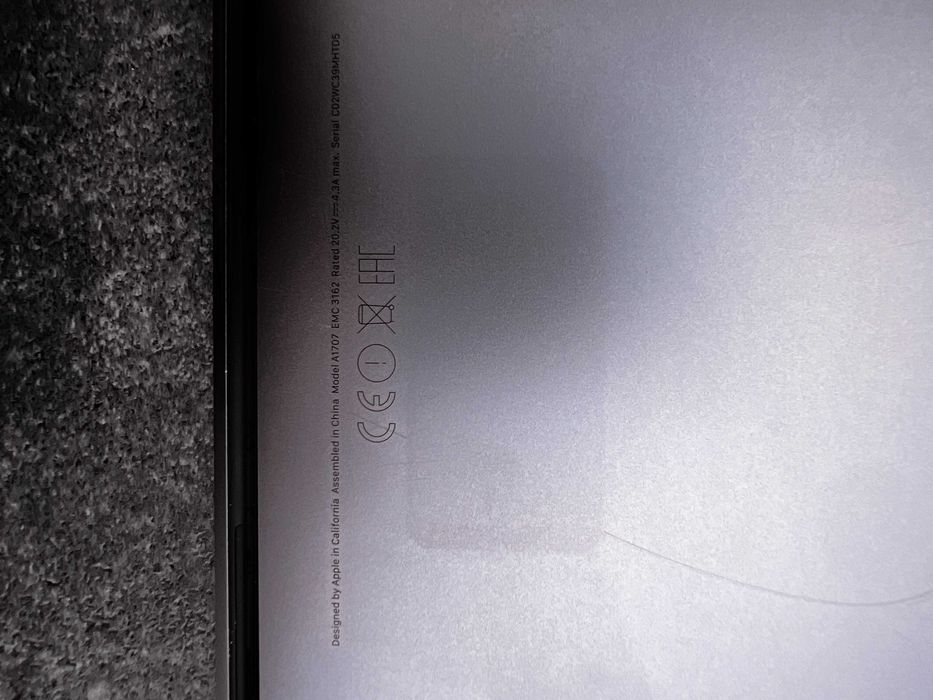 MacBook Pro 15″ z 2016 roku Model: A1707 w kolorze Space Gray
