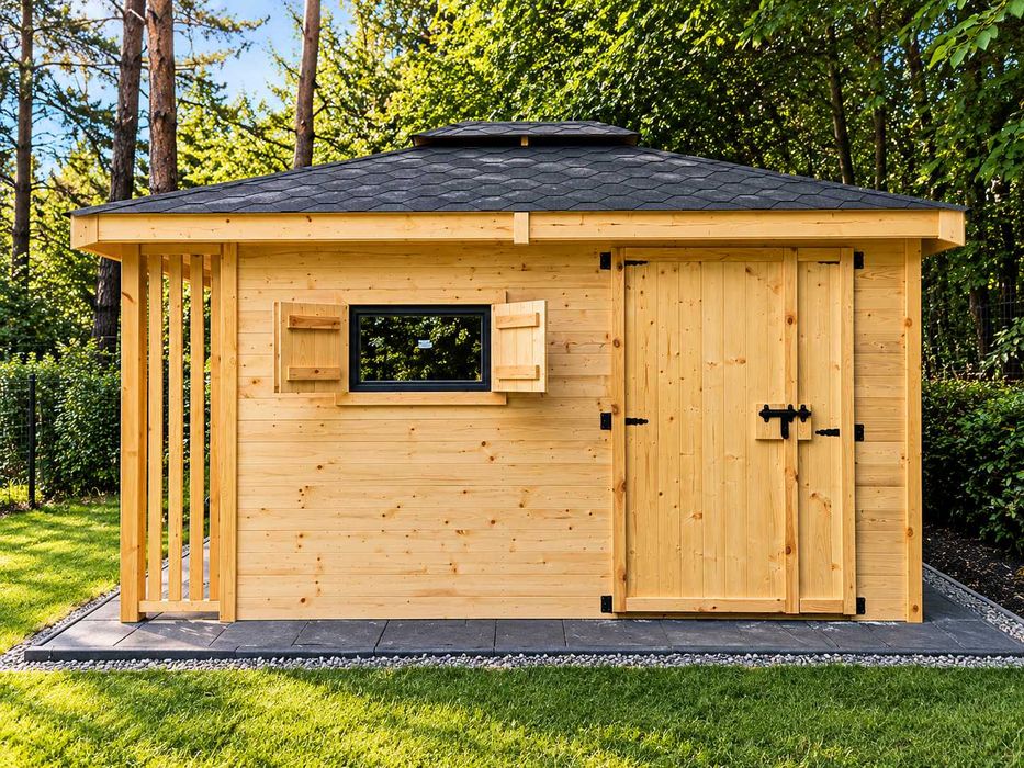 Domek Narzędziowy 3x4 z Drewutnią 2w1 | Altana Drewniana | PROMOCJA -10%