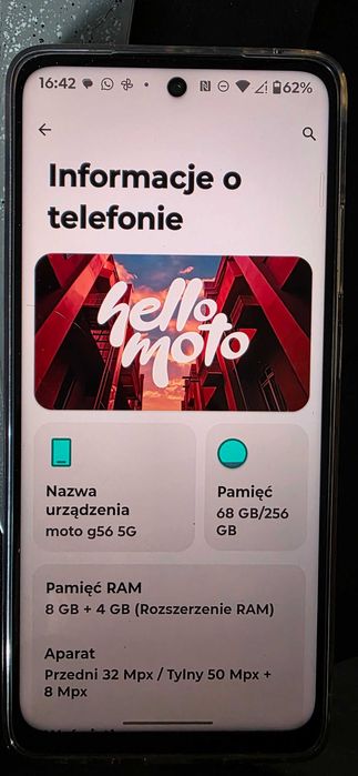 Motorola Moto G56 5G 8/256GB Jak Nowy | Gwarancja | eSIM | Dual SIM 10 cykli ładowania baterii