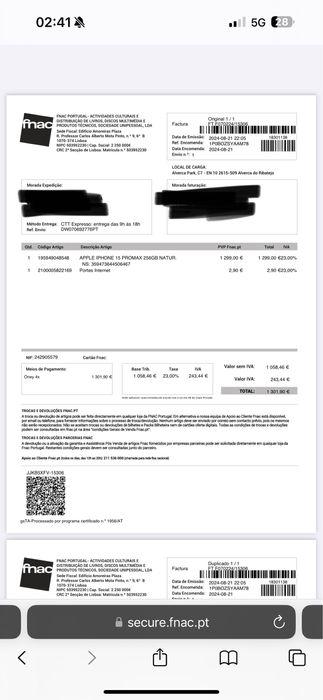 Iphone 15 pro max 256gb