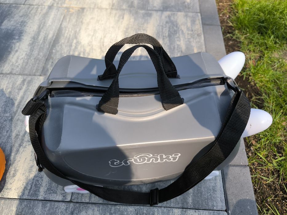 Walizka dziecięca na kółkach trunki kot kotek szara