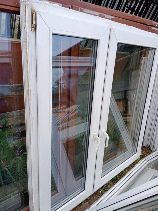 Okno plastikowe biale pcv używane sprawne dwuskrzydłowe 148 176