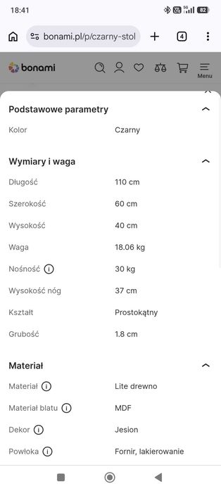 Używany stolik kawowy lite drewno Teultat
