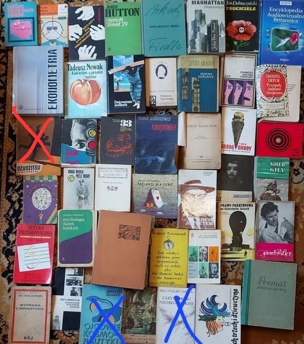 Zestaw kilkudziesięciu książek