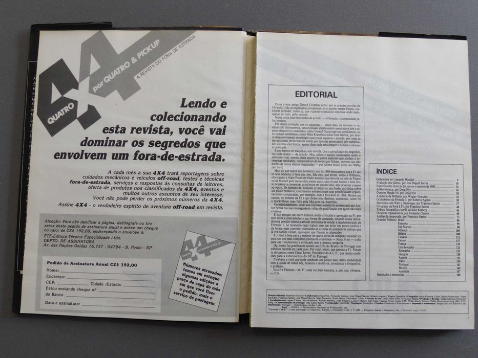 Livro Formula 1 86/87