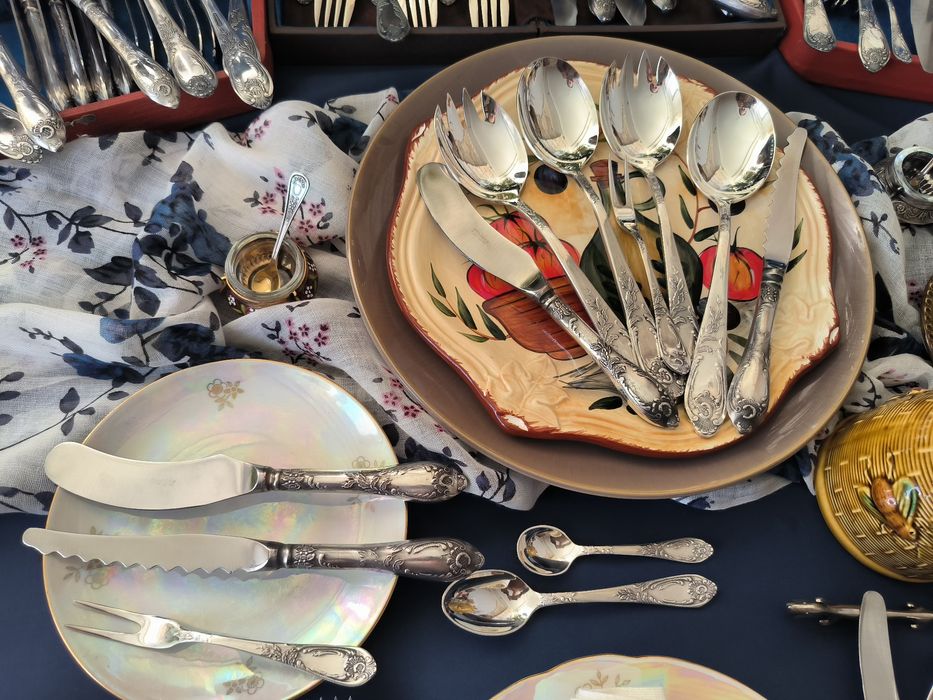 Мельхиоровый посеребренный столовый набор ЗИШ CLASSIC , УССР