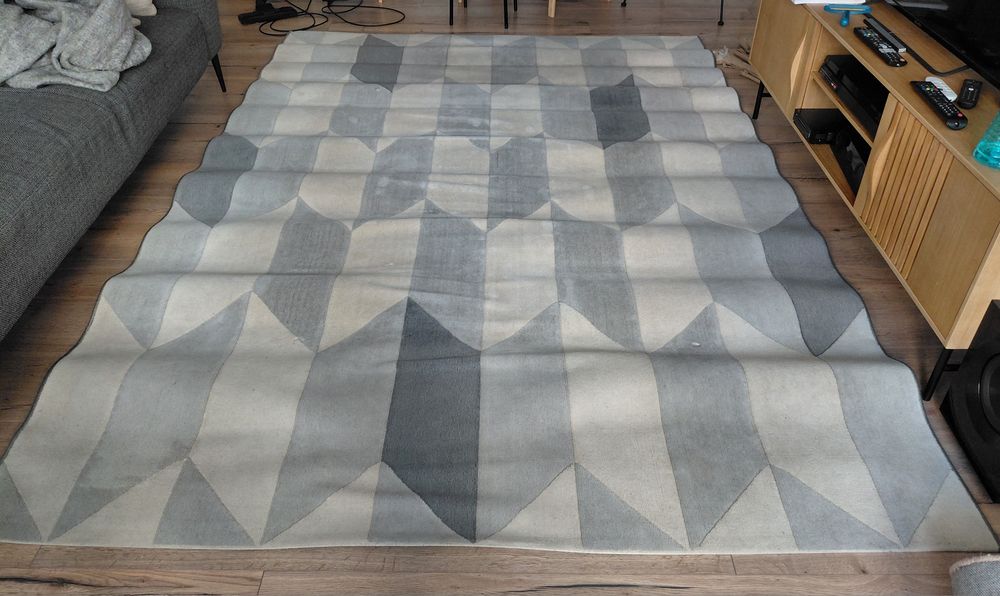 Tapete 1,97 x 2,87 em tons de cinza