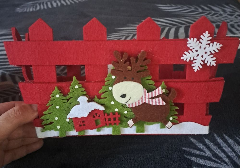 Кошик новорічний з фетру сані конверти для санти декор