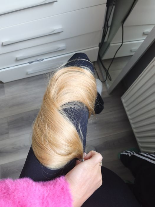 Włosy naturalne ciemnym blond 55cm 50g