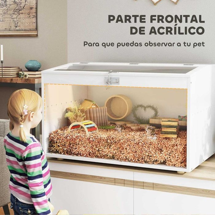PORTES GRÁTIS - Gaiola Roedores em Acrilico 80x50x50cm