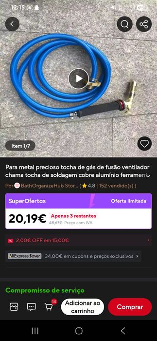 Mangueira gas soldadura