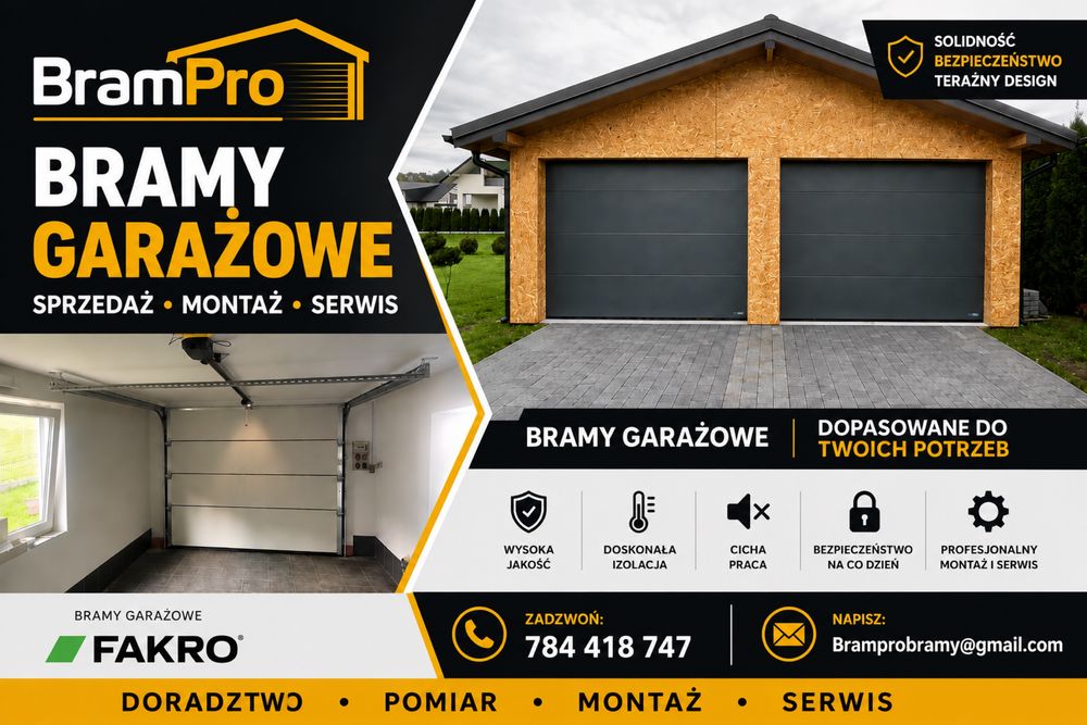 Brama garażowa segmentowa antracyt brązowa biała srebna grafit RAL7016 3000x2500