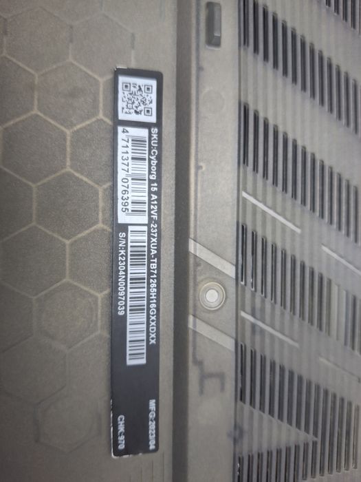 Ігровий ноутбук MSI Cyborg 15 A12VF ( Intel Core i7-12650H/Ram