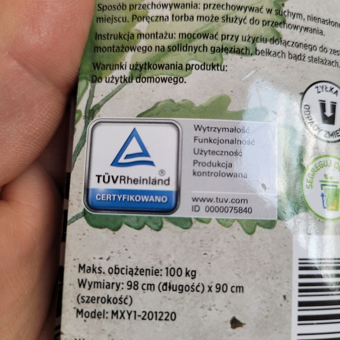 Krzesło brazylijskie huśtawka ogrodowa nowa