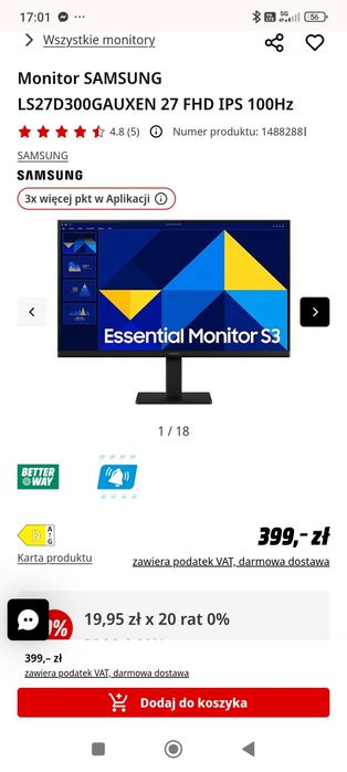 Monitor Samsung Essential S3 27'