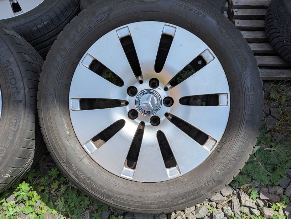 диски Mercedes R16 5x112 шини 205/60R16 літо Audi VW Skoda Seat
