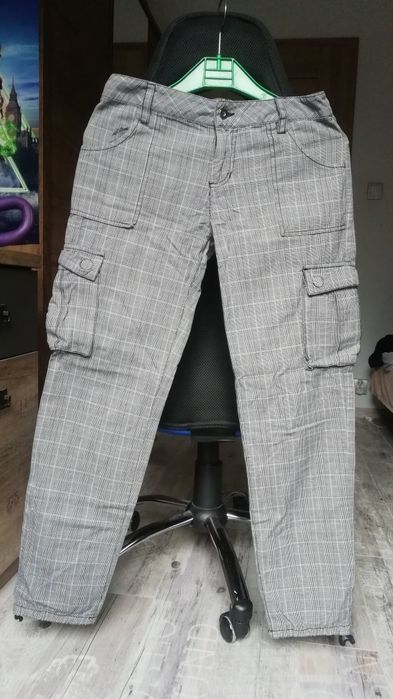 Spodnie w kratkę rozmiar M damskie