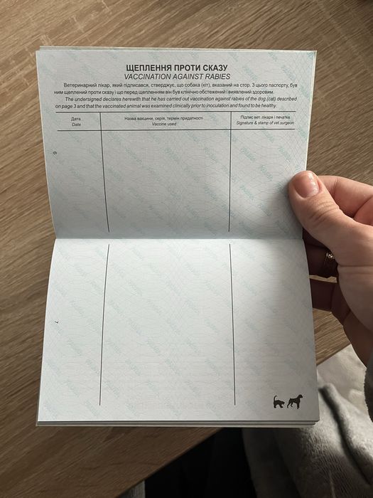 Паспорт закордонний для тварин
