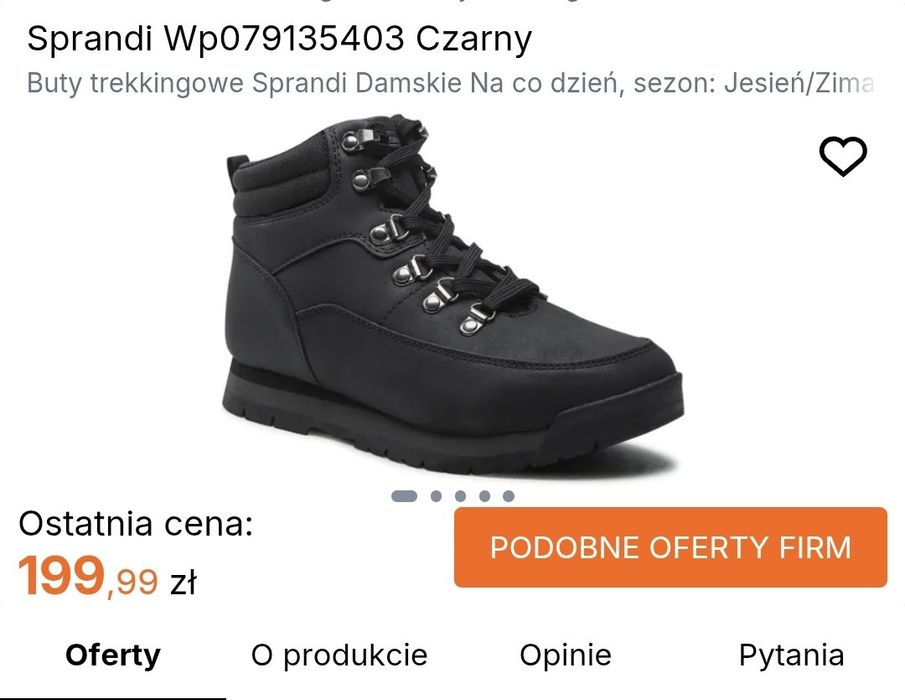Czarne trapery Sprandi stan bardzo dobry