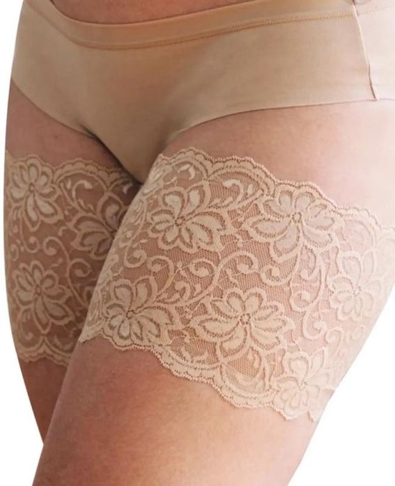 Бандалетки мереживні бежеві і чорні XXXL