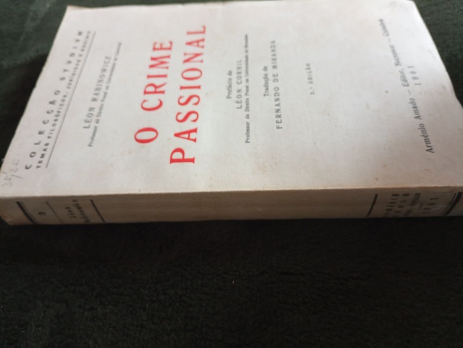 O crime passional – Léon Rabinowicz - 1961 Muito Bom estado