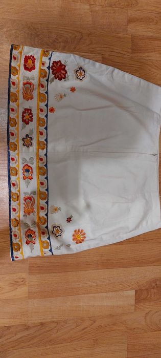 Topshop spódnica wyszywana, kwiaty, etno, bawełna