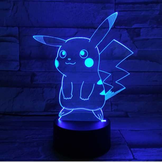Світильник 3D Пікачу та Пікачу з кепкою із мультфільму Pikachu
