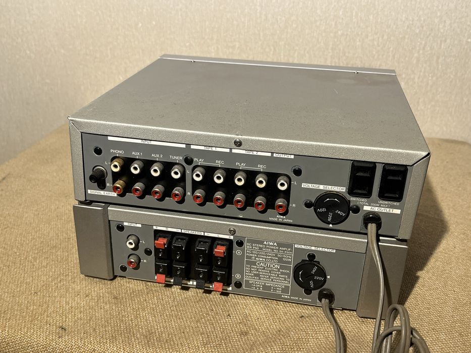 Качественный мини 2-х блочный усилитель премиум класса AIWA C50 + P50