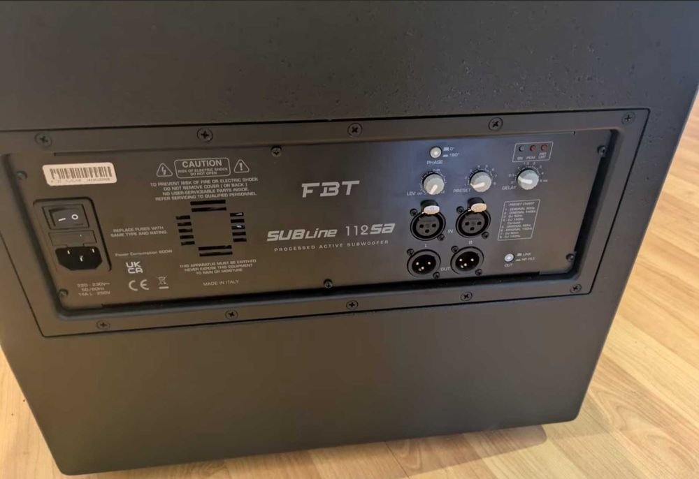 2x FBT Vertus CLA 604A plus FBT SubLine 112Sa 700W-1400W plus case