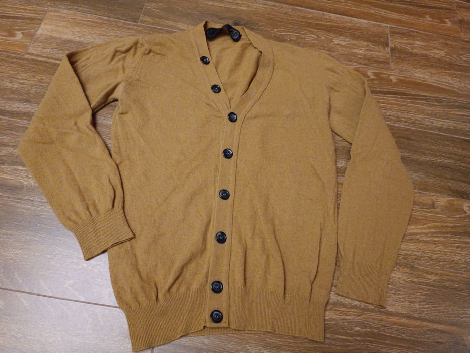 Sweter next rozmiar M kardigan 78% wełna musztardowy
