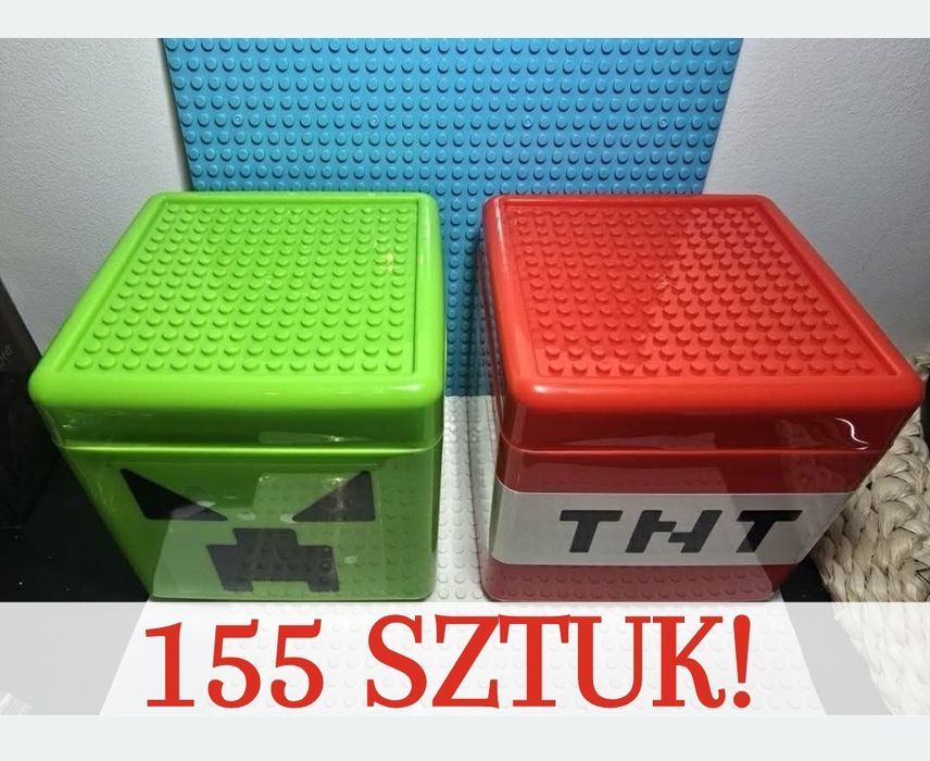 Klocki Magnetyczne Minecraft 155 SZTUK 5 figurek głowa Creepera klocki na magnesy kriper prezent na dzień dziecka