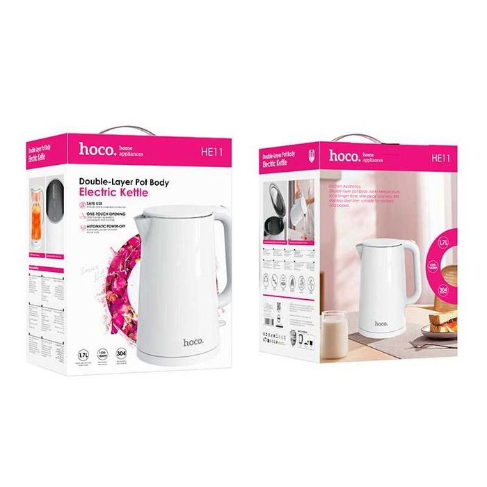Стильный мощный электрочайник Hoco HE11 1,7л, 1800 Вт електрочайник