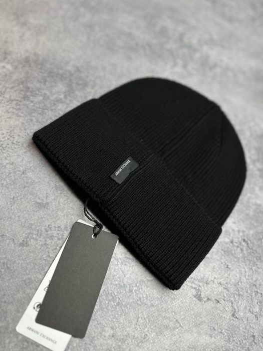 Шапка Armani Exchange чорна чоловіча шапка армані екчендж чоловіча