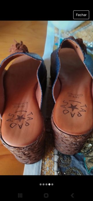 Sandálias efeito rafia.Novas