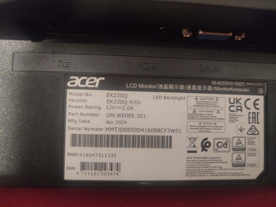 Монитор Acer состояние идеал