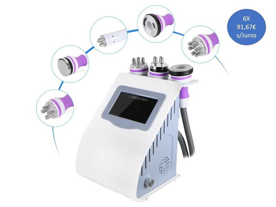 Máquina Pink 5 in 1 Cavitação+Vácuo+RF Corpo+ RF Rosto 3D Profissional