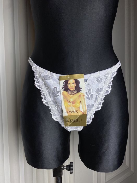 Nowa bielizna stringi białe z siateczką 40 L Venus LR niski stan