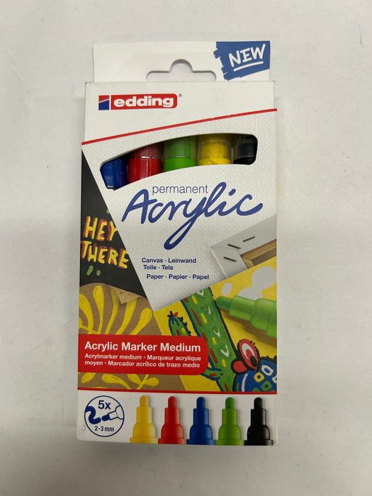 Marker permanentny wielokolorowy Edding 5 szt.