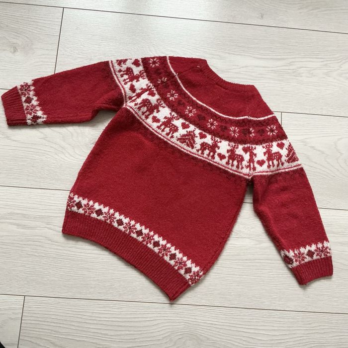 Sweter swiateczny dla dziewczynki 98 czerwony