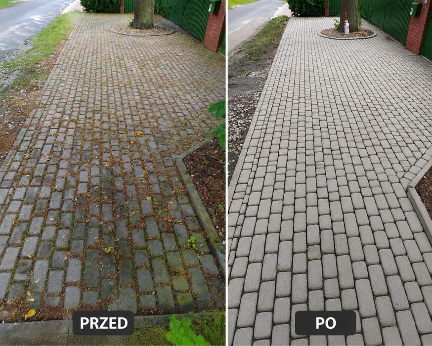 Mycie kostki brukowej i granitowej