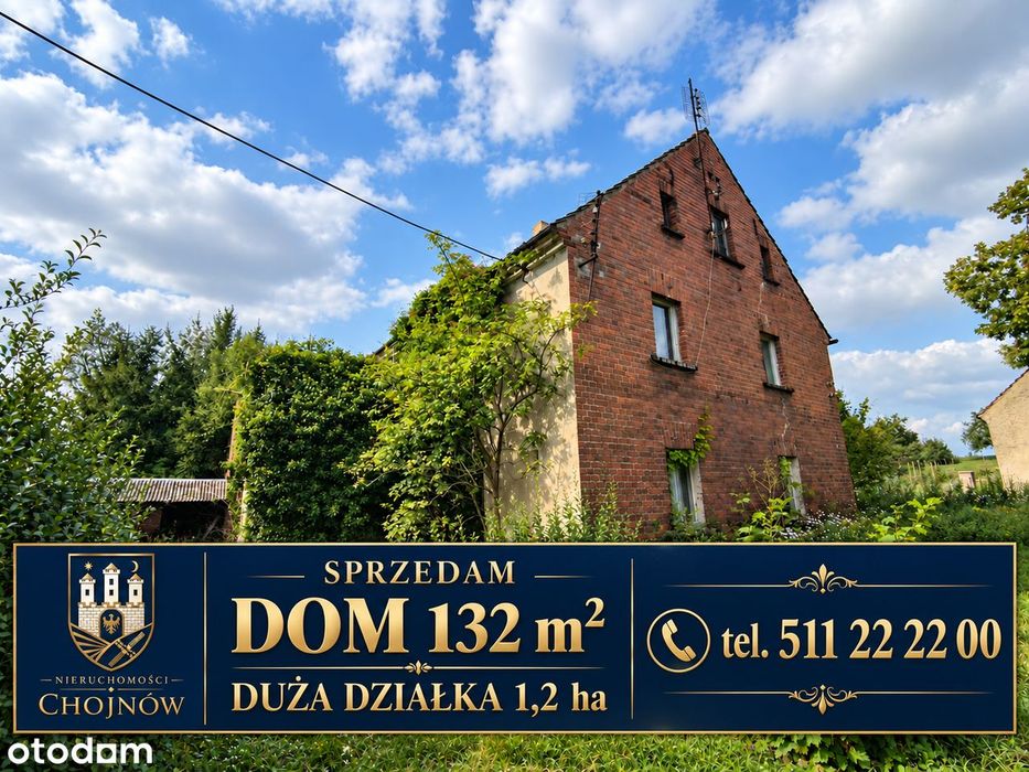 Dom 132m2 z polem 1,2ha w jednym do remontu Duża Działka 1,2ha Sad