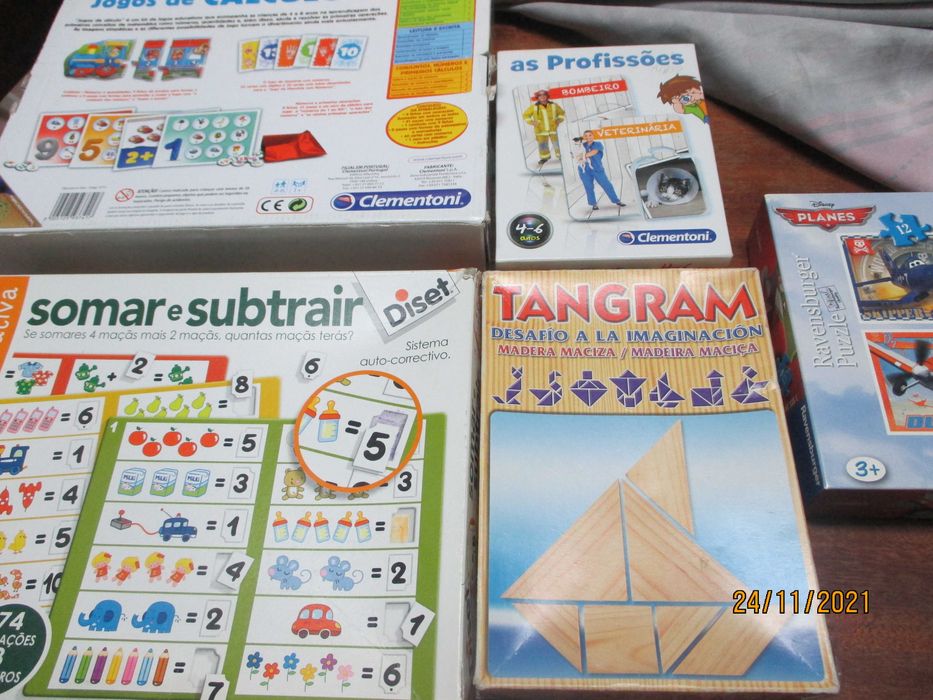4 jogos didáticos + 1 puzzle