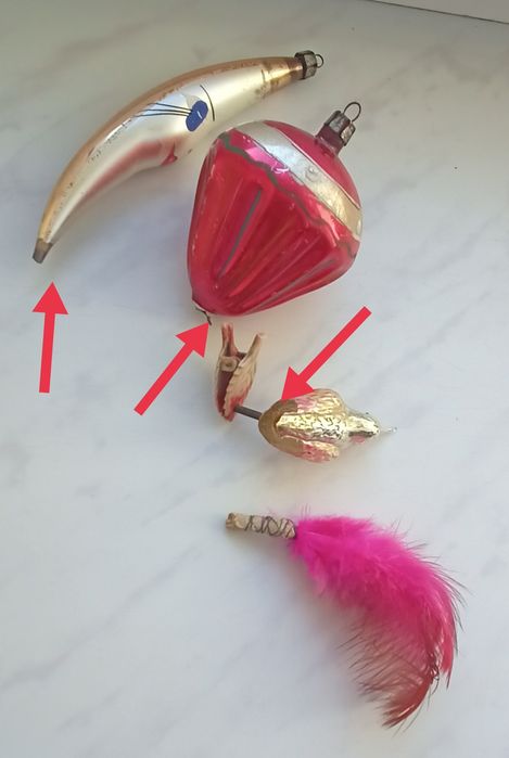 Bombki choinkowe PRL-zestaw 10 sztuk