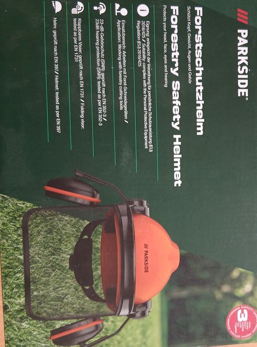 Parkside kask ochronny z przyłbicą i słuchawkami
