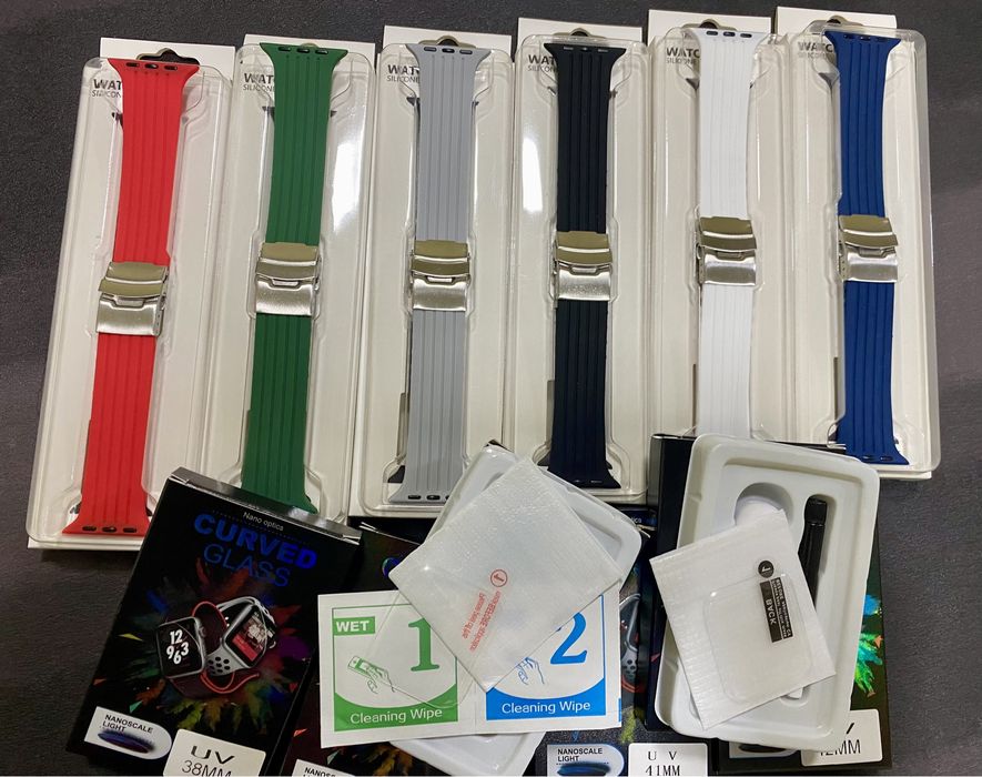 Kit Pelicula Bracelete/Pulseira - Apple Watch 3/4/5/6/SE/7/8/9/Ultra