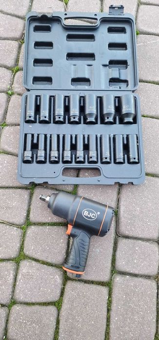 Klucz pneumatyczny 105 bjc + nasadki komplet24 el 12 kątne 8-32 mm